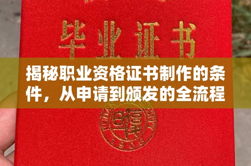 长丰揭秘职业资格证书制作的条件，从申请到颁发的全流程解析